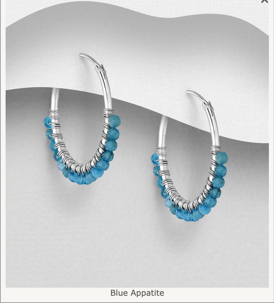 Sterling Silver Crystal Beaded Hoop Earrings by Boho Rhapsody