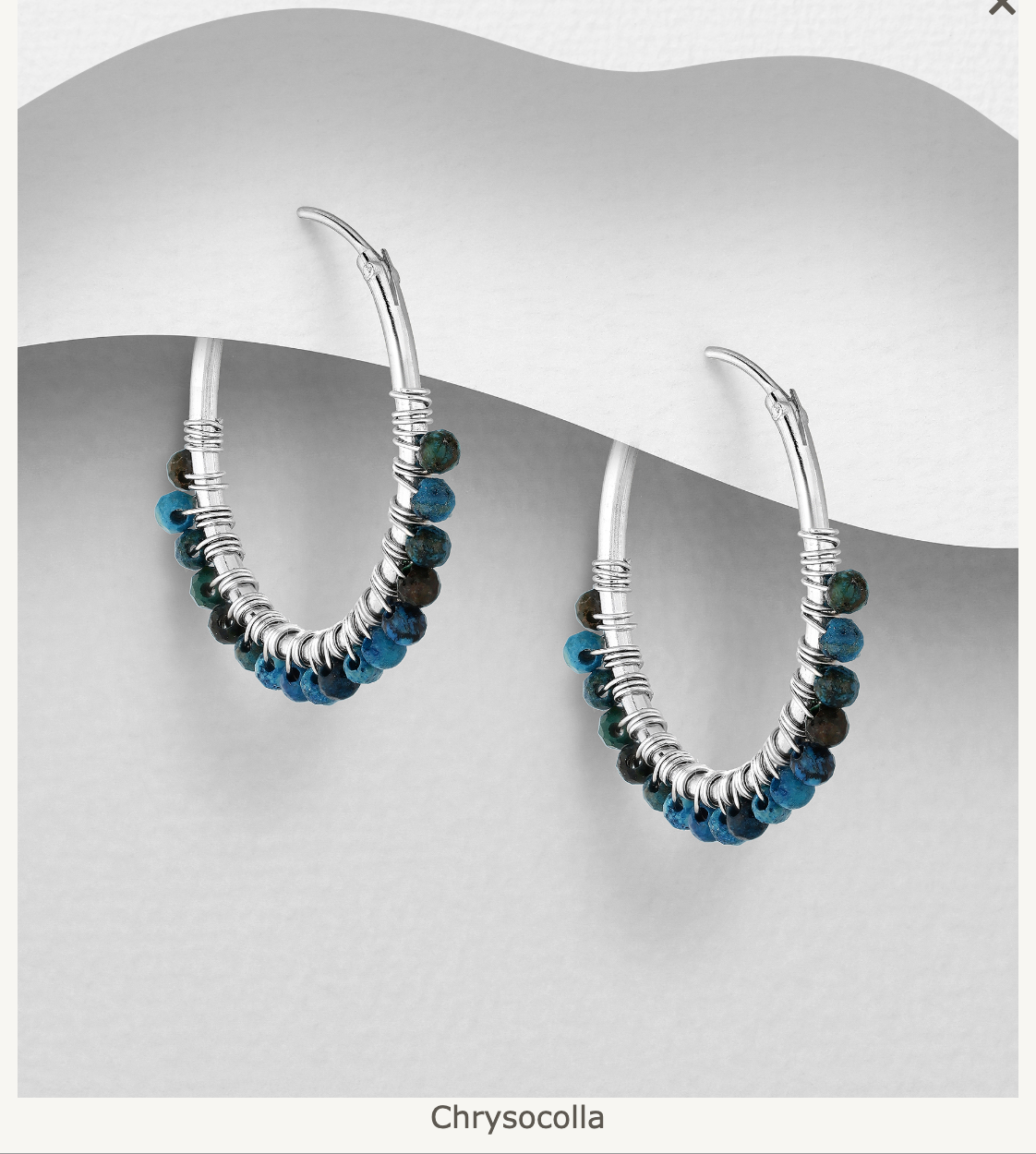 Sterling Silver Crystal Beaded Hoop Earrings by Boho Rhapsody