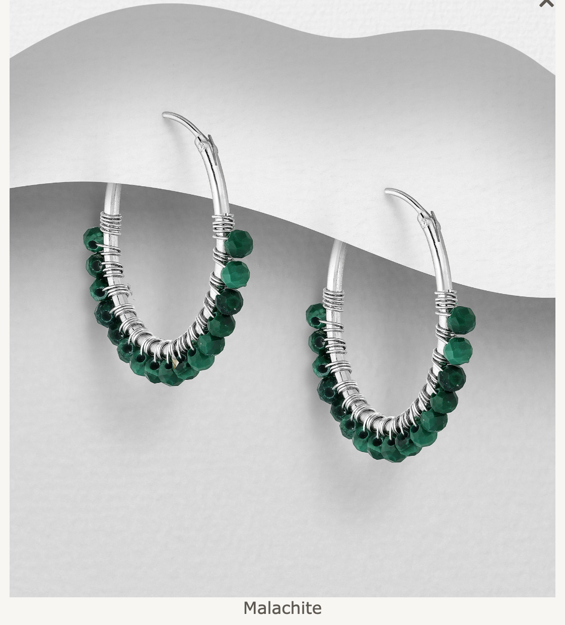 Sterling Silver Crystal Beaded Hoop Earrings by Boho Rhapsody