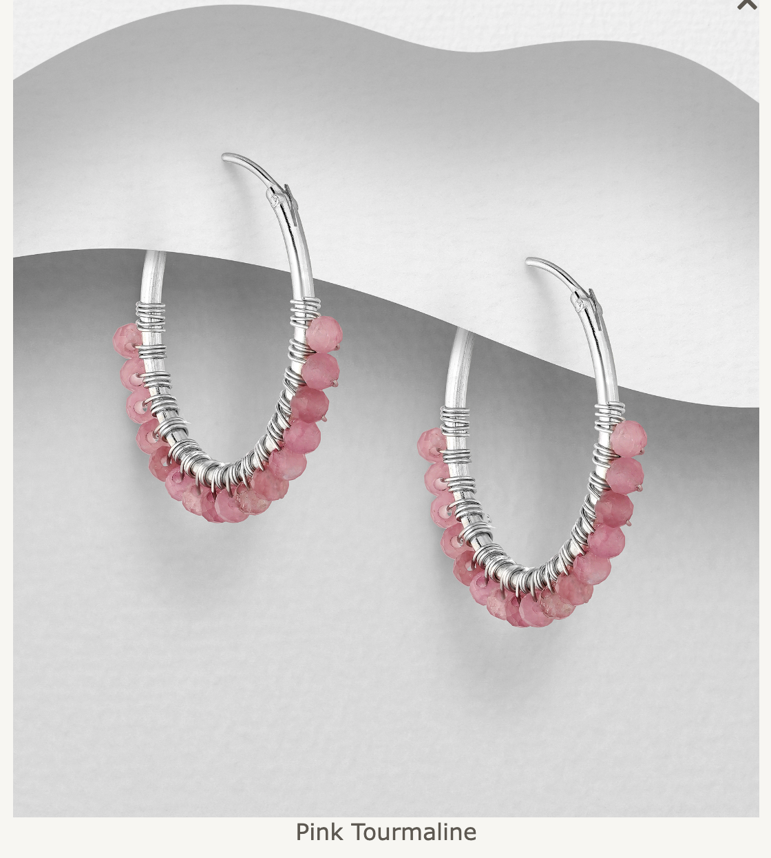 Sterling Silver Crystal Beaded Hoop Earrings by Boho Rhapsody