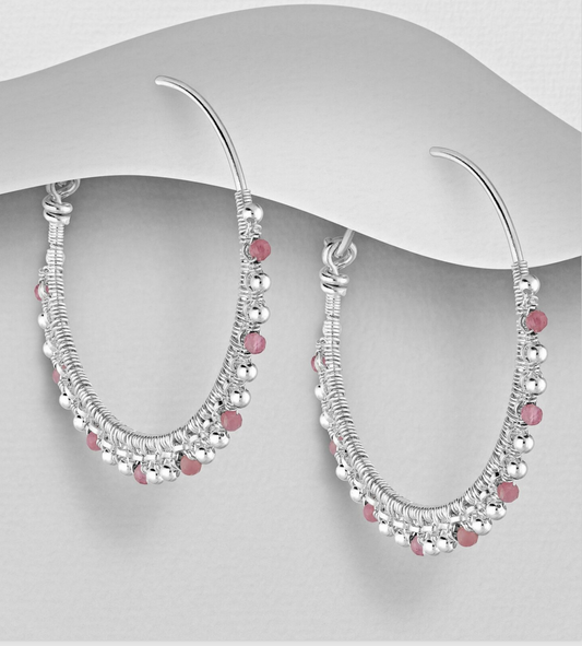 Sterling Silver Gemstone Hoops by Boho Rhapsody