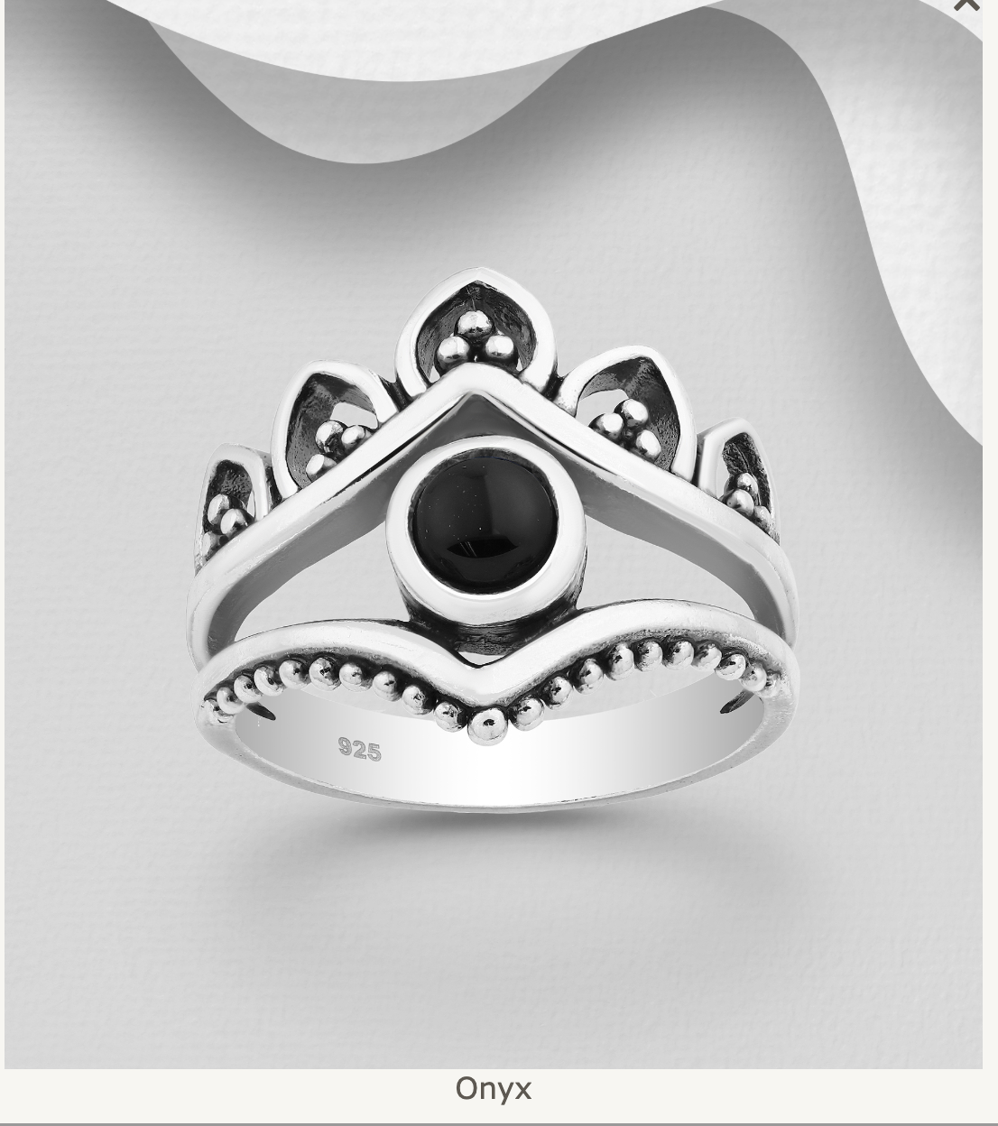 Sterling Silver Chevron Ring with Gemstone by Boho Rhapsody
