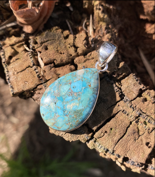 Teardrop Turquoise Pendant by Boho Rhapsody