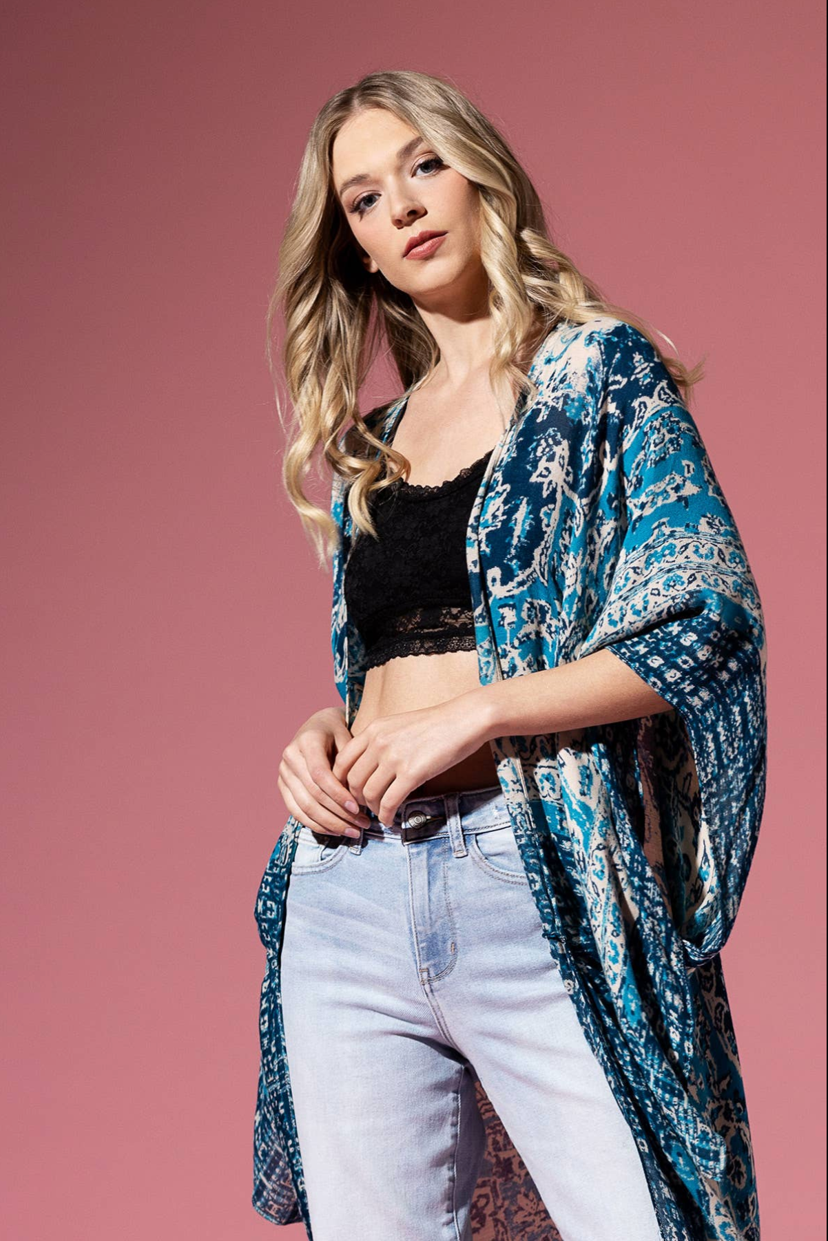 Mandala Kimono - Mustard or Blue