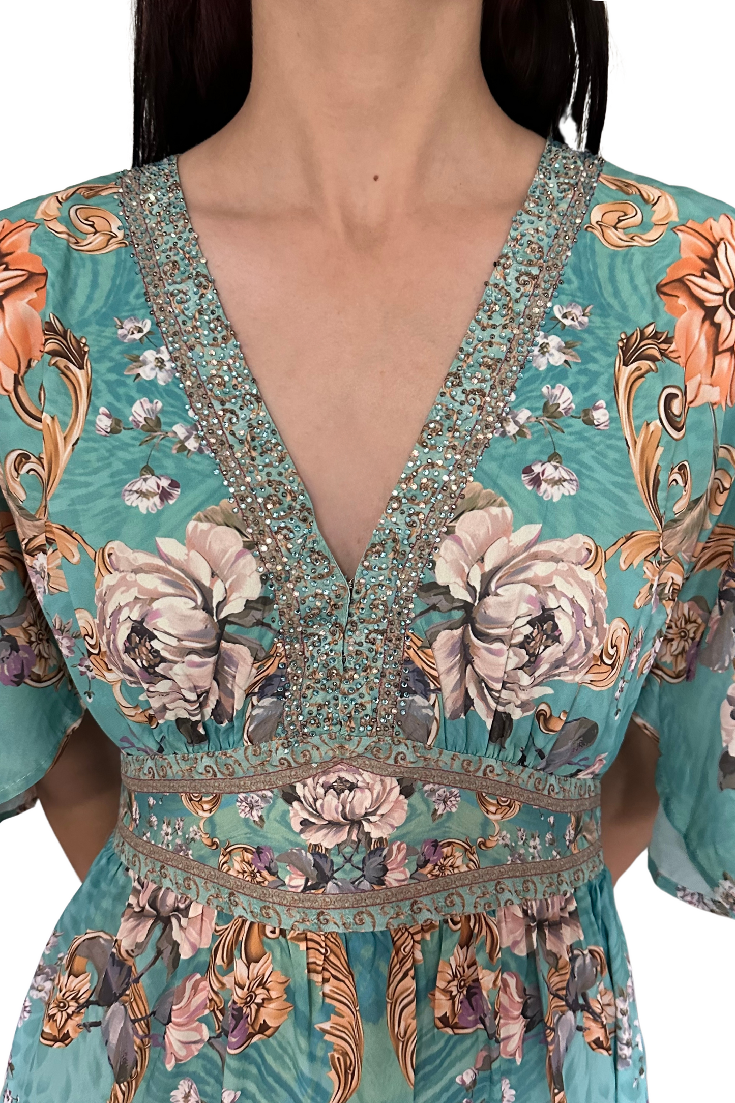 Celia Embellished V Neck Dress