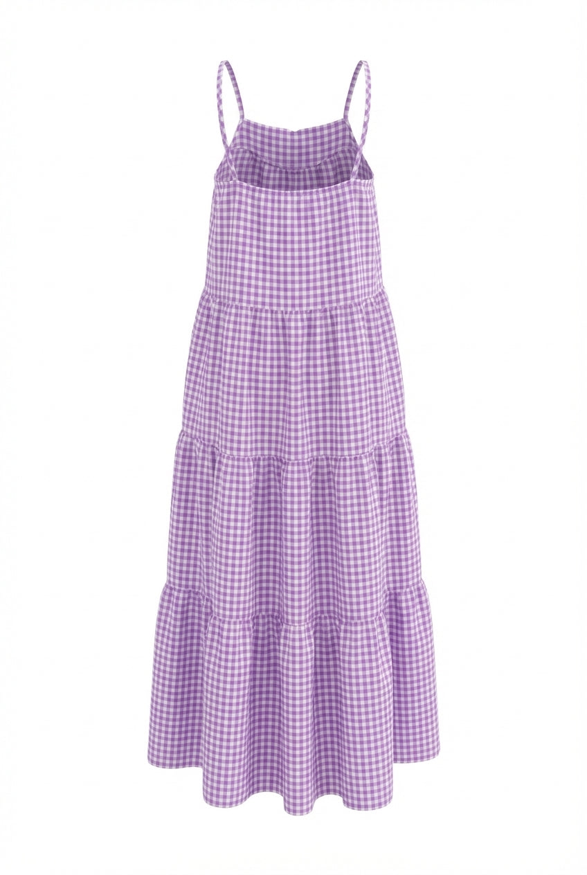 Willow Purple Gingham Maxi Dress