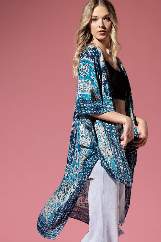 Mandala Kimono - Mustard or Blue