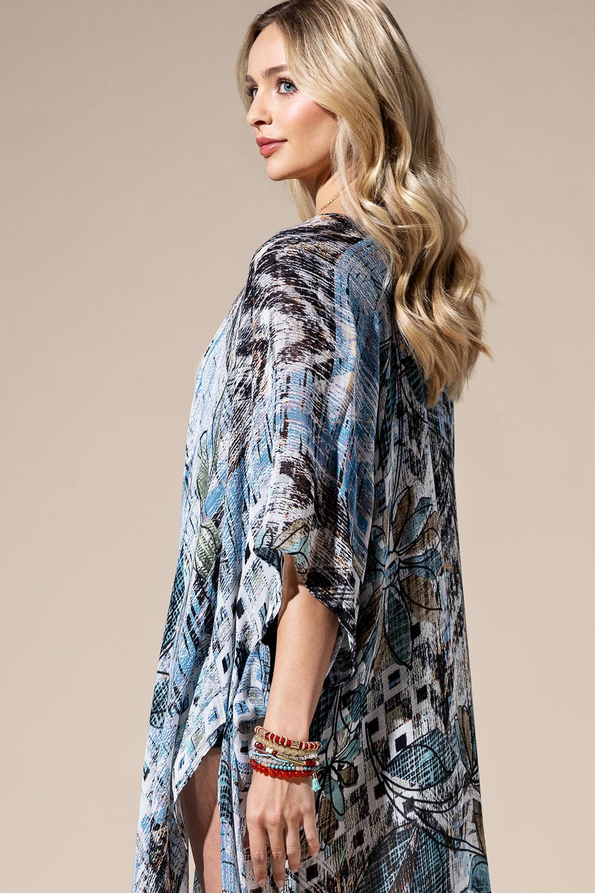 Floral Abstract Multi Kimono by Urbanista