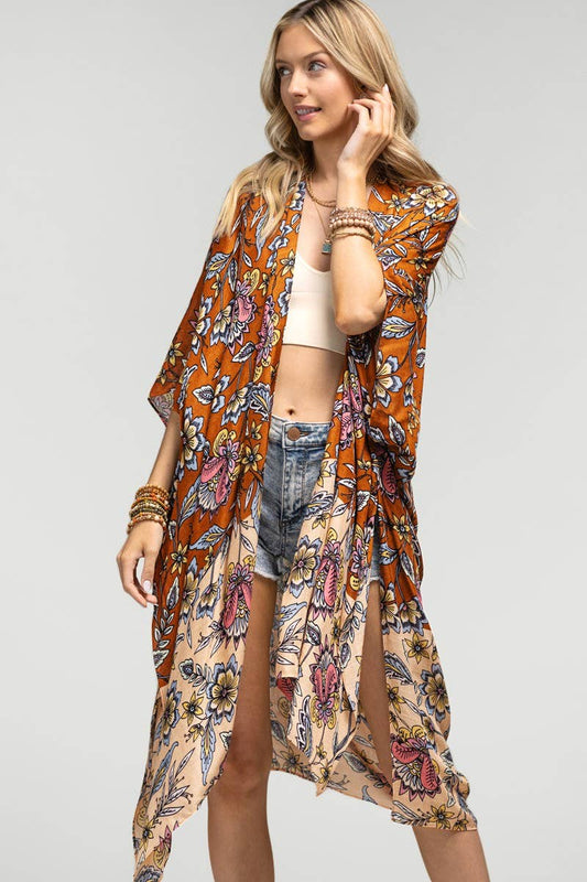 Garden Floral Print Kimono by Urbanista