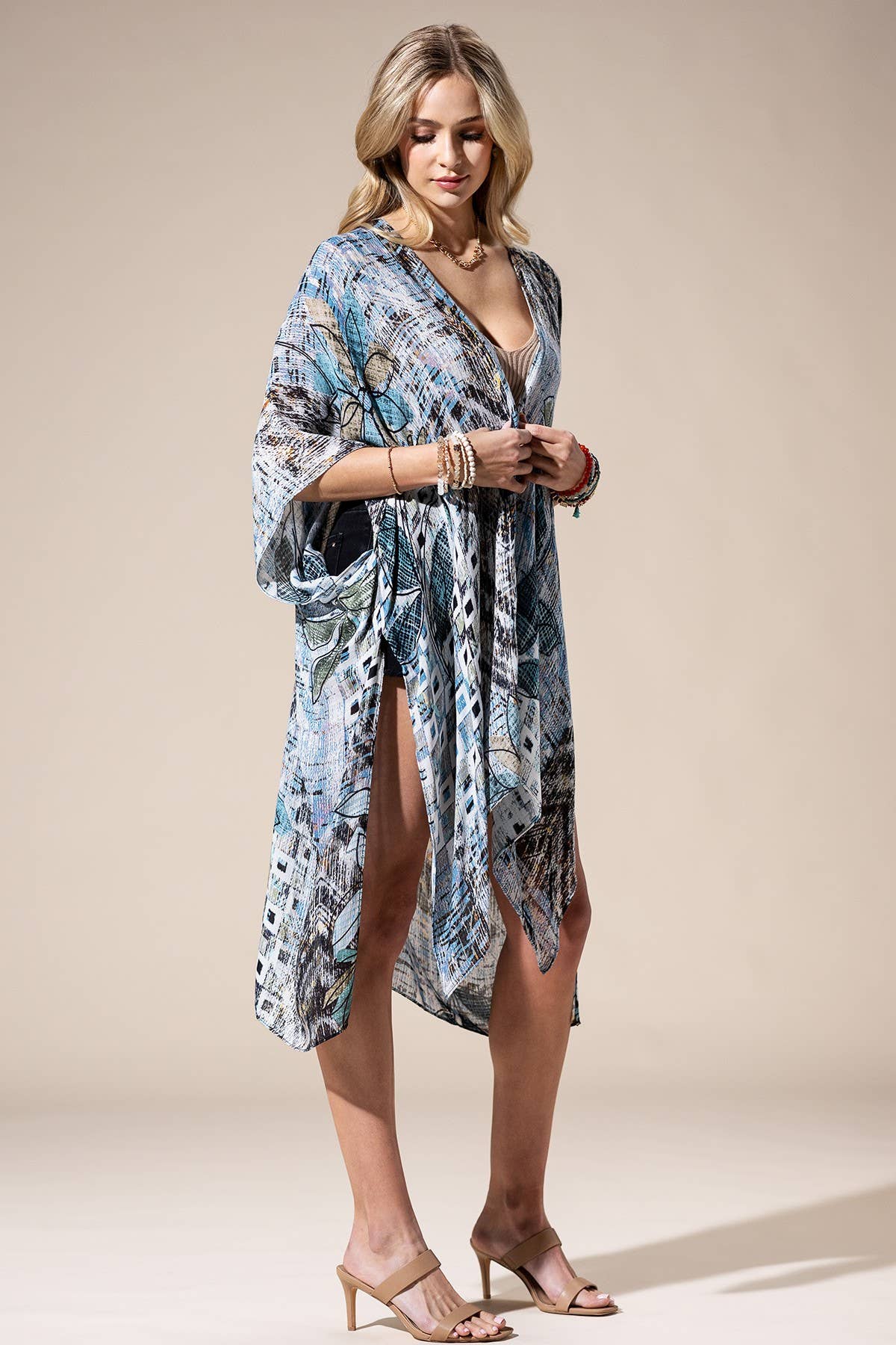 Floral Abstract Multi Kimono by Urbanista