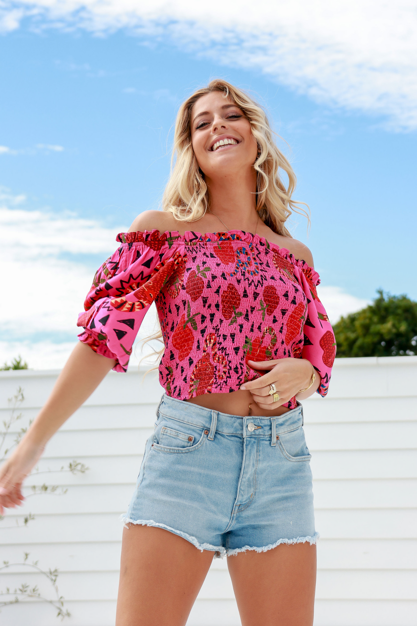 Rio Shirred OTS Top by Joop & Gypsy