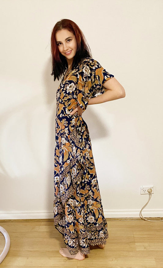 Bella Wrap Dress - Navy by Boho Rhapsody