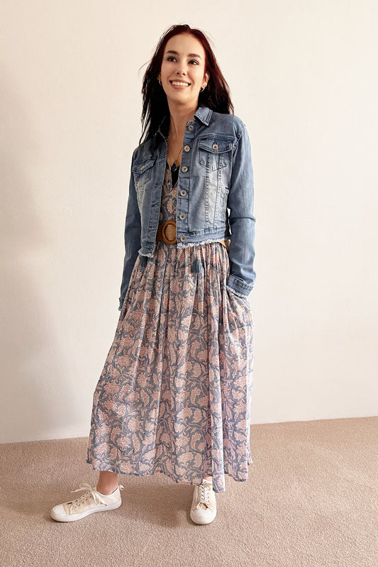 Aaliyah Block Printed Cotton Maxi Dress by Boho Rhapsody