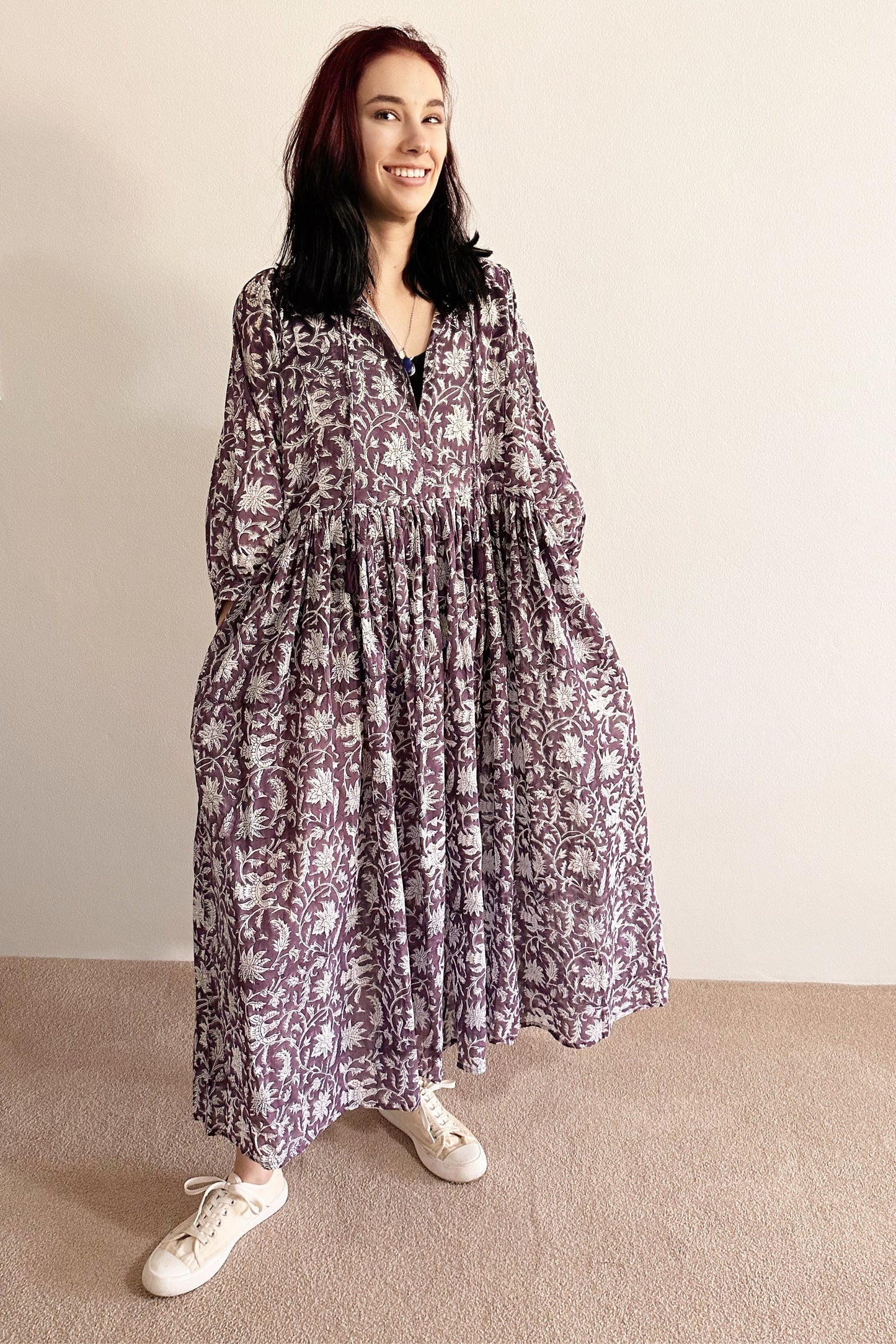 Aaliyah Block Printed Cotton Maxi Dress - @Saucy Ladies