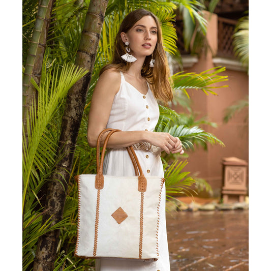Purity Leather & Hide Hand Tooled Boho Tote by Myra Bags