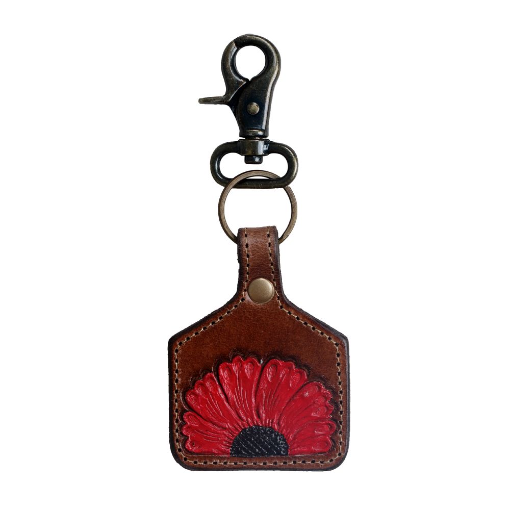 Leather Hand-Tooled Keyrings by Myra Bags