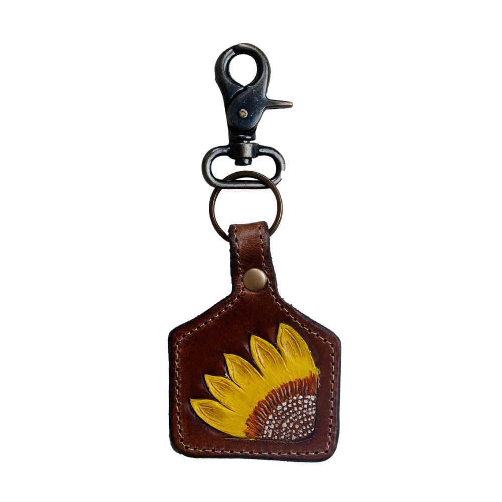 Leather Hand-Tooled Keyrings by Myra Bags