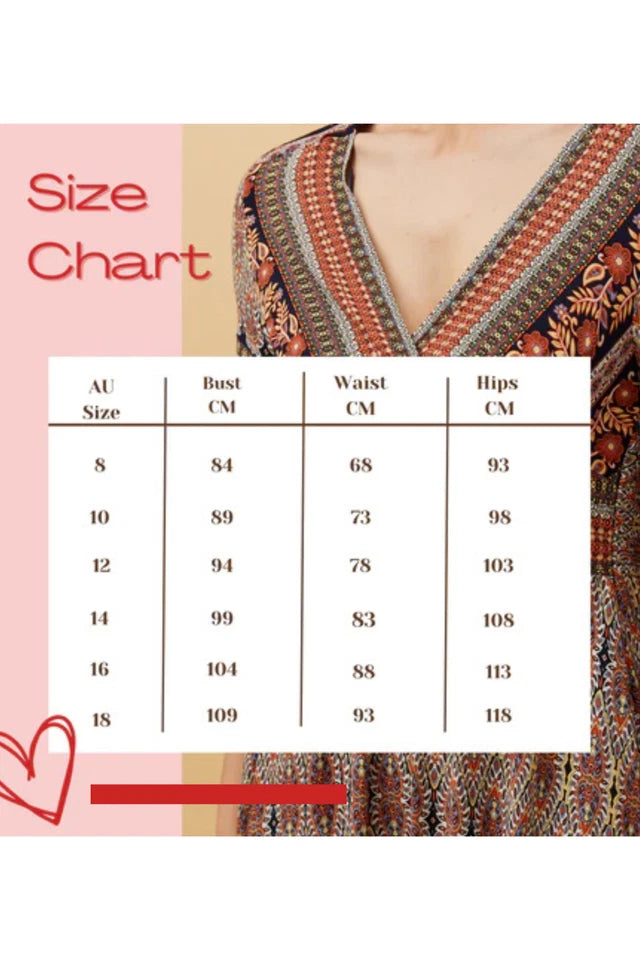 Venus Floral Boho Maxi Dress - Rust