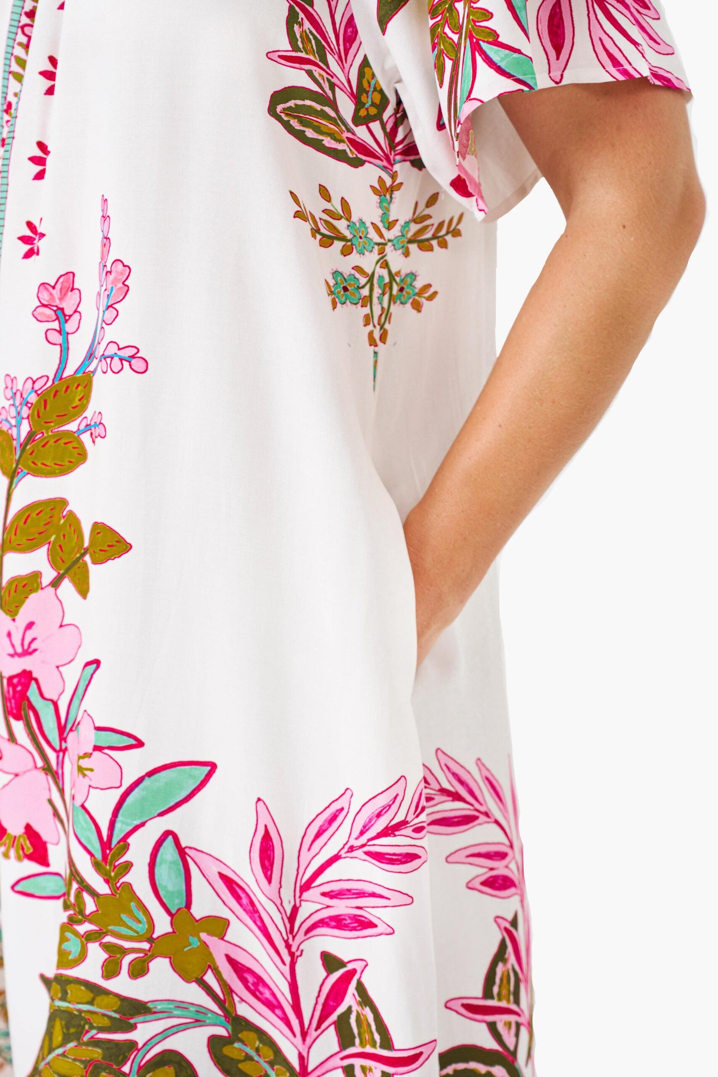 Hailey Flamingo Print Midi Dress by Boho Australia