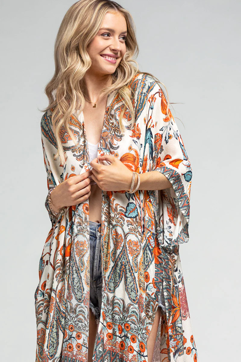 Alabaster Dobby Jacquard Kimono