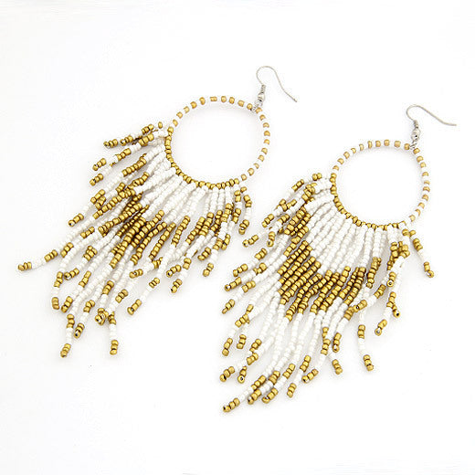 Seed Bead Fringe Earrings