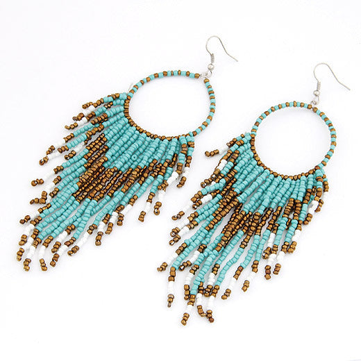 Seed Bead Fringe Earrings