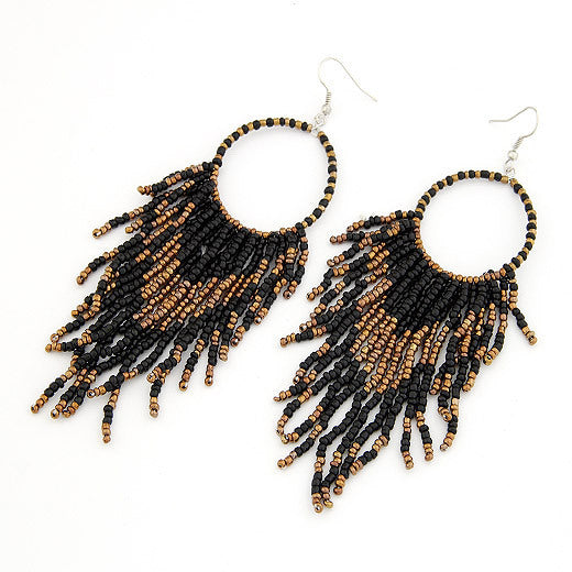 Seed Bead Fringe Earrings