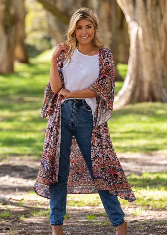 Destiny Kimono/Duster - Pink by Boho Australia