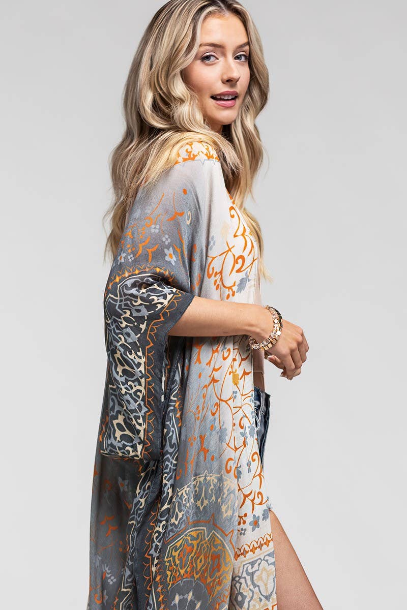 Mandala Boho Ombre Kimono by Urbanista