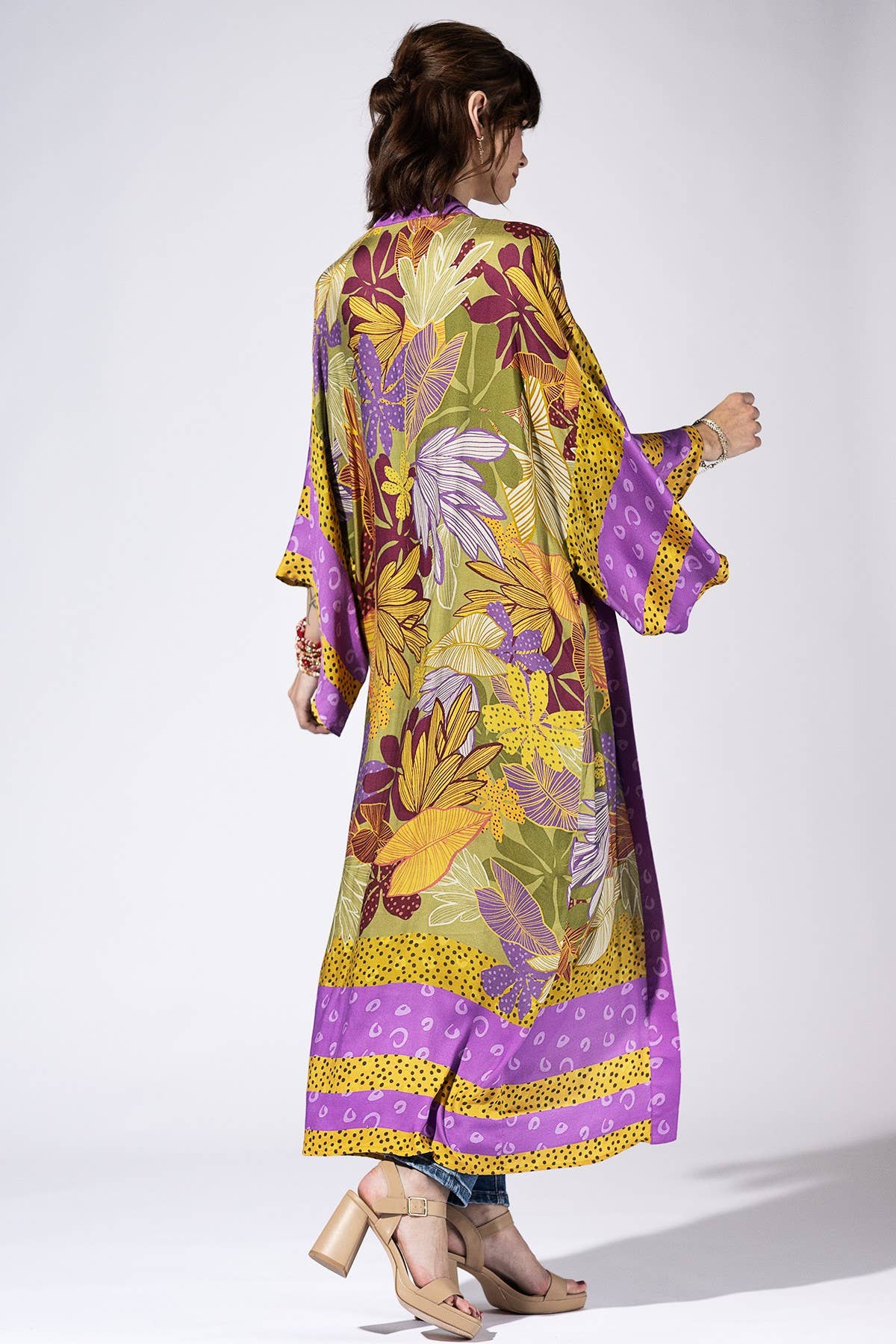 Saffron Violet Jungle Kimono