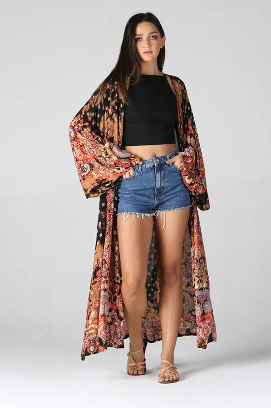 Katya Boho Maxi Kimono Duster by ANGIE