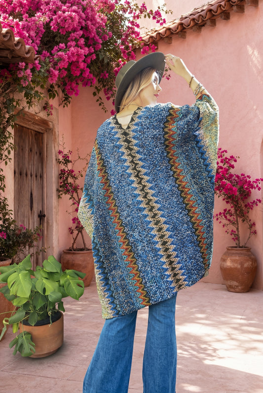 Santa Fe Crochet Patterned Ruana