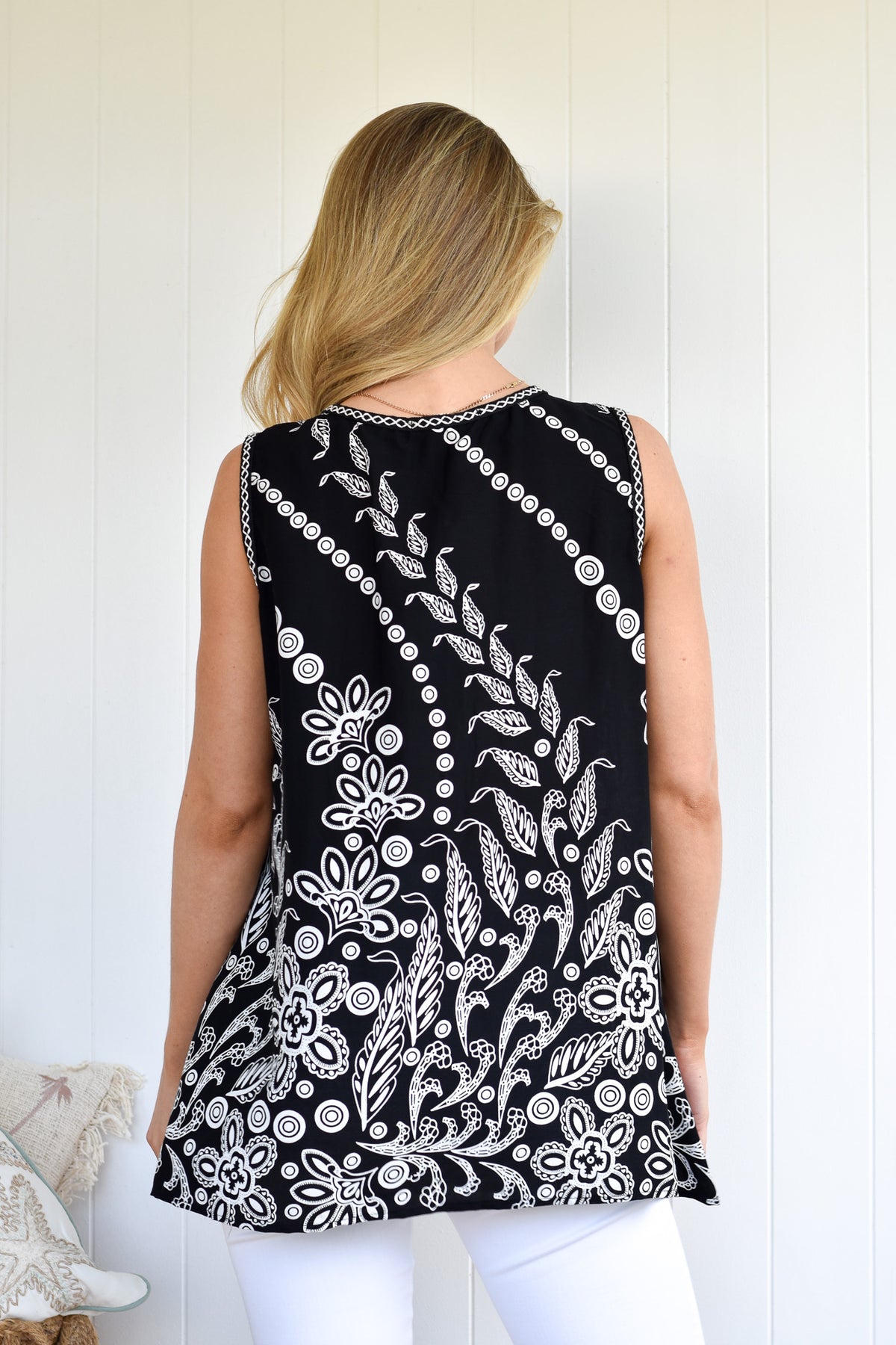 Bree A-line Top in Black/White