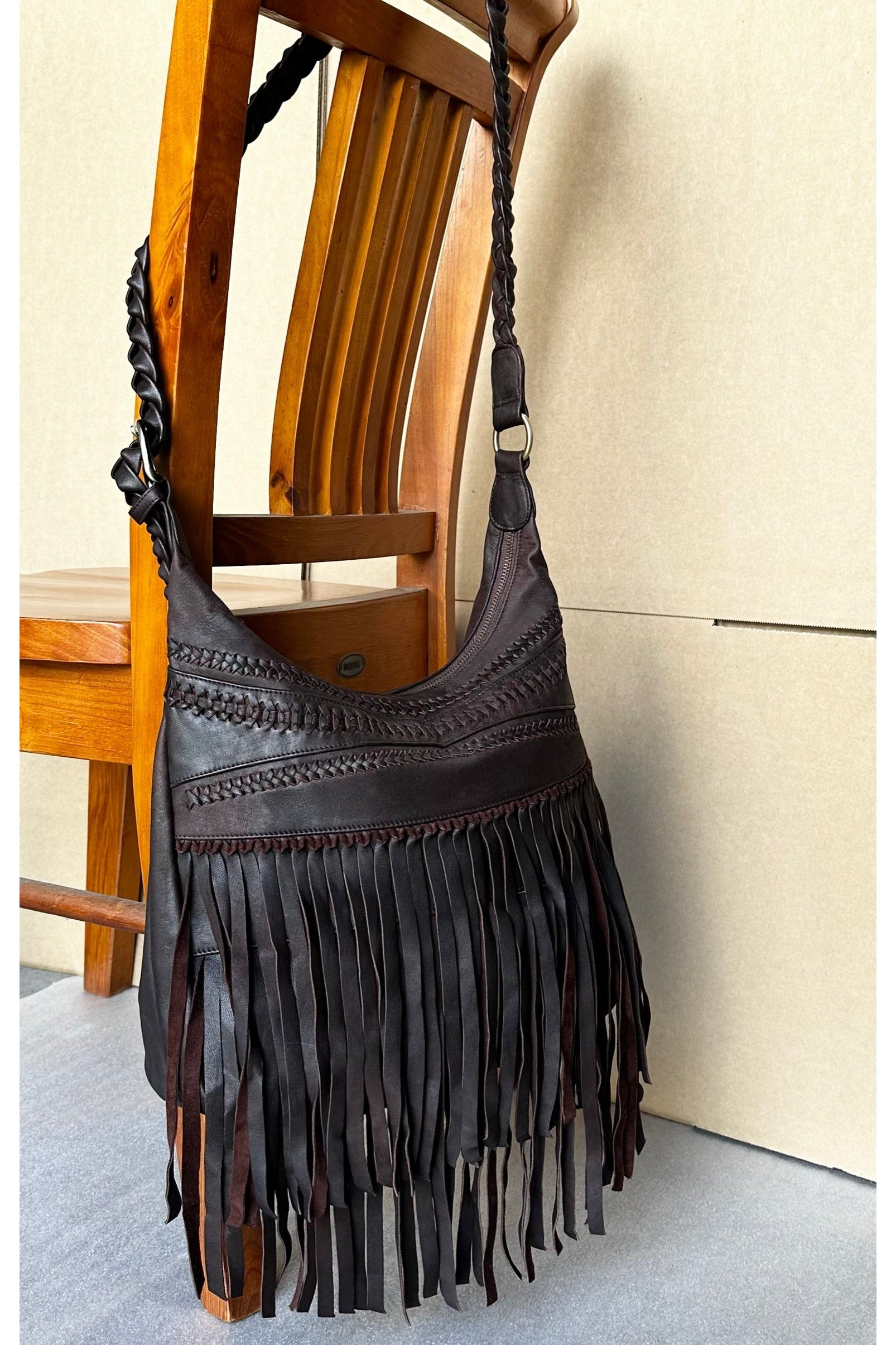Dakota Fringed Leather Boho Bag by Boho Rhapsody
