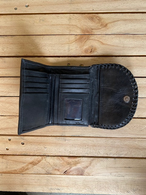 Hand Tooled Flower Wallet by Shoe Shu