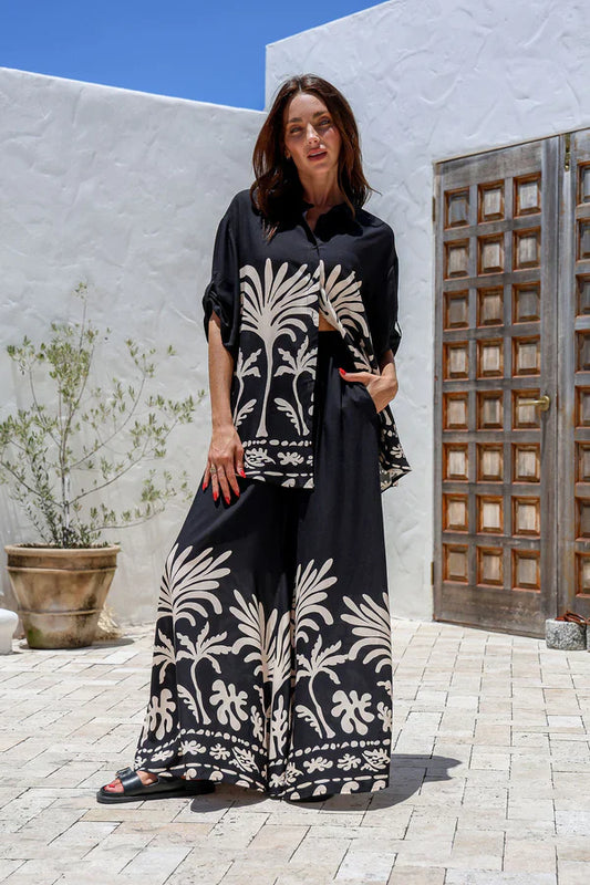 Noir Palm Shirt by JTL