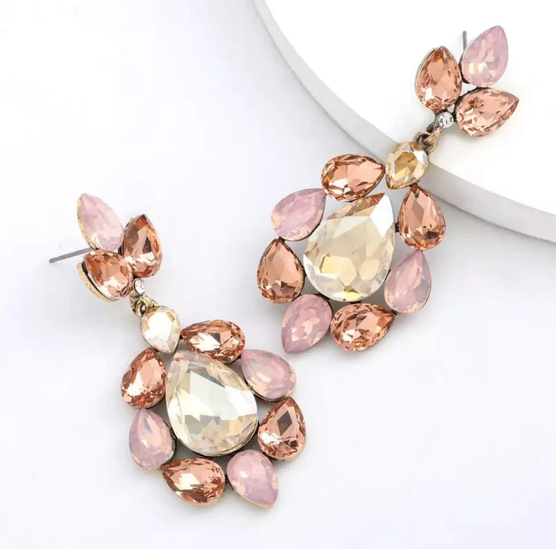 Juliet Pink Crystal Stud Earrings by Plum Petal