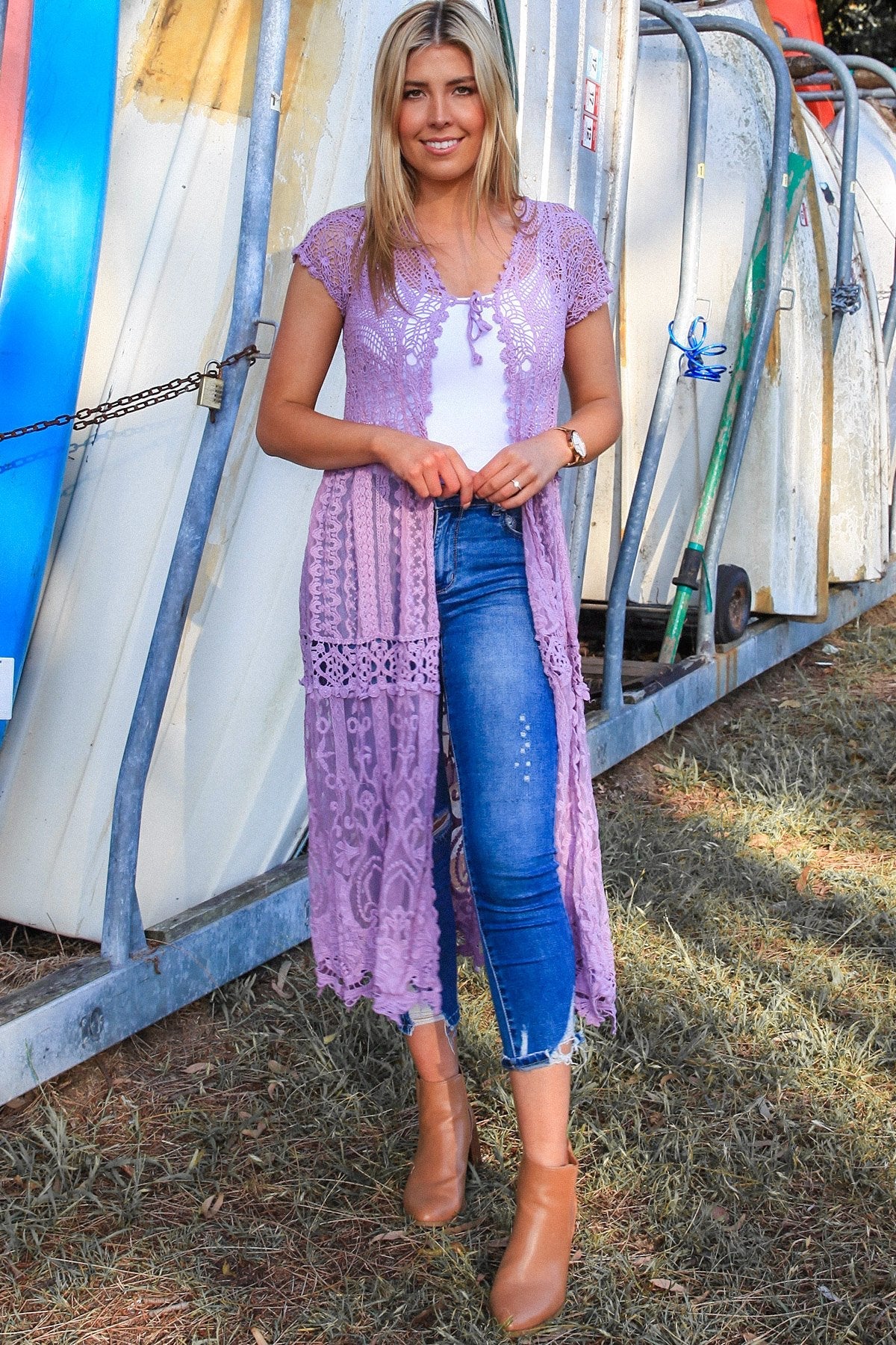 Freya Crocheted Longline Cardi by Dreamcatcher