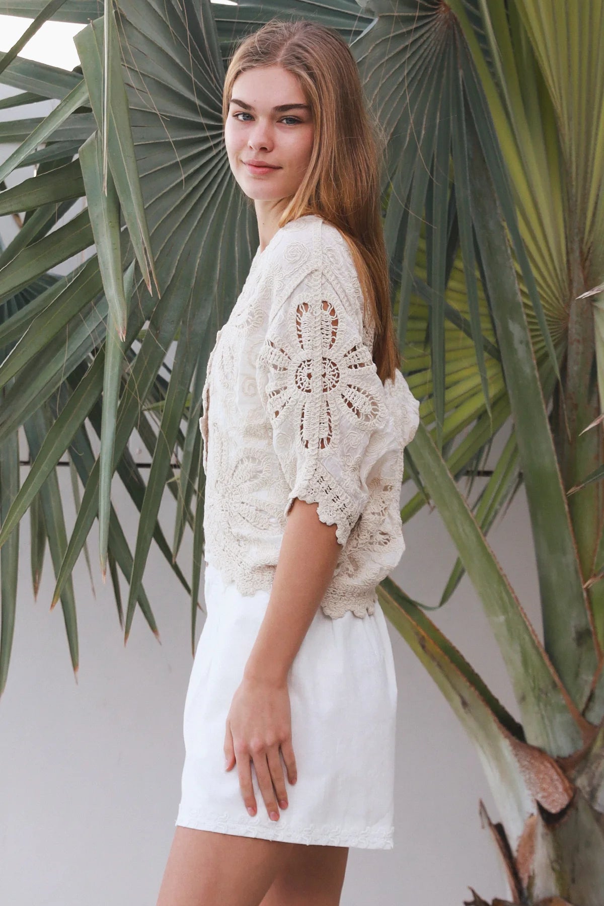 Daisy Crochet Button Top
