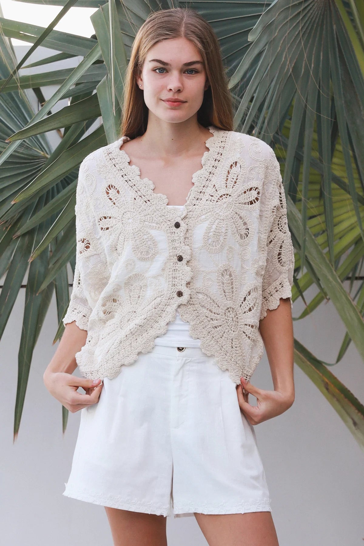 Daisy Crochet Button Top