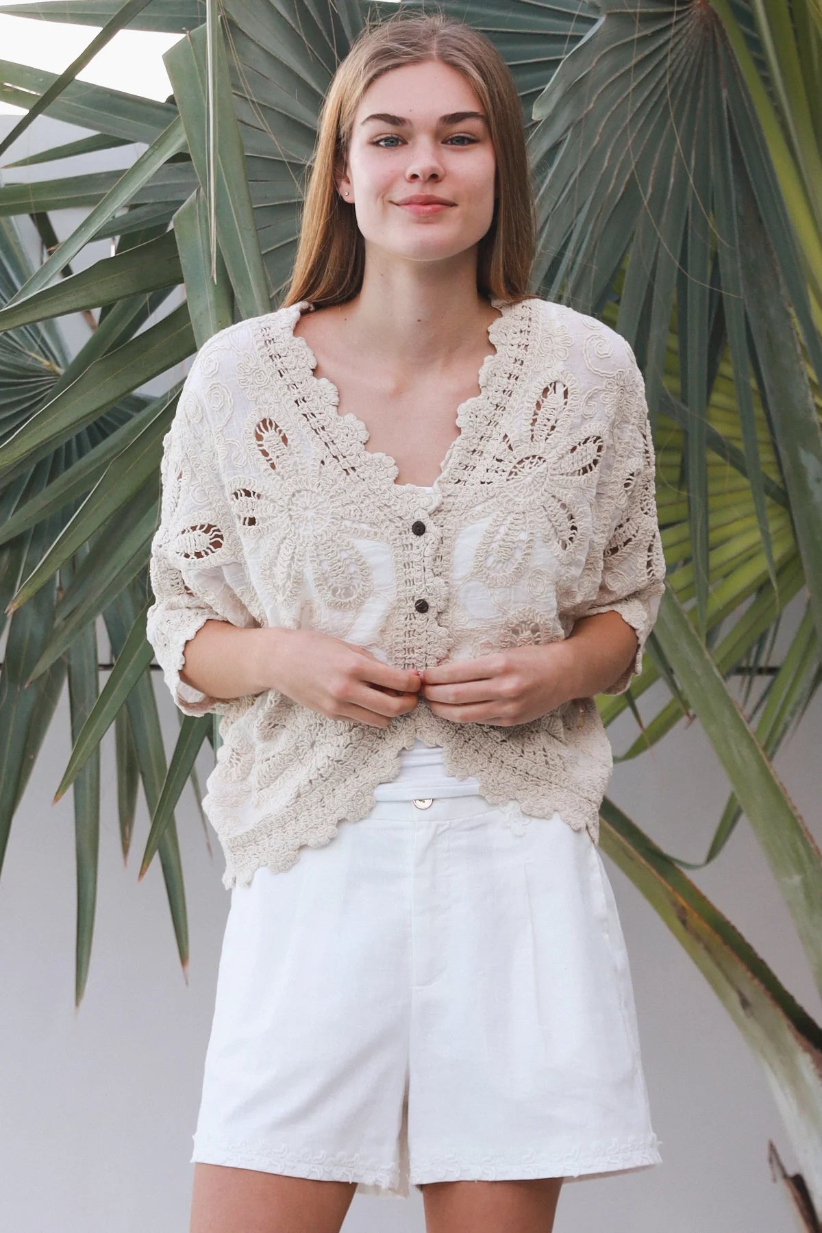 Daisy Crochet Button Top