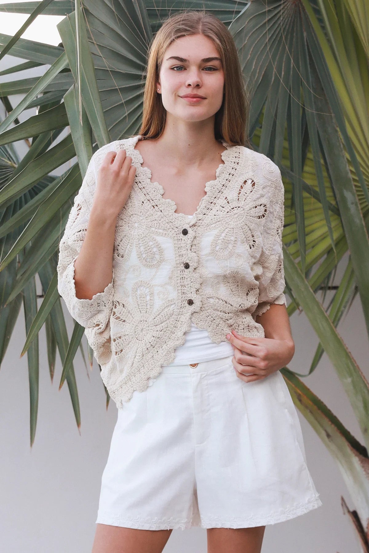 Daisy Crochet Button Top