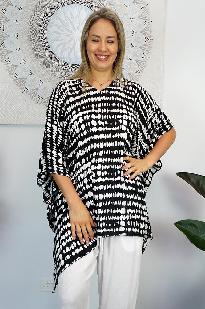 Festive Animal Print Kaftan Top Tunic