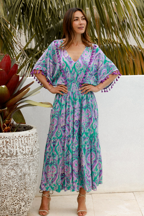 Charlize Tassel Midi Dress