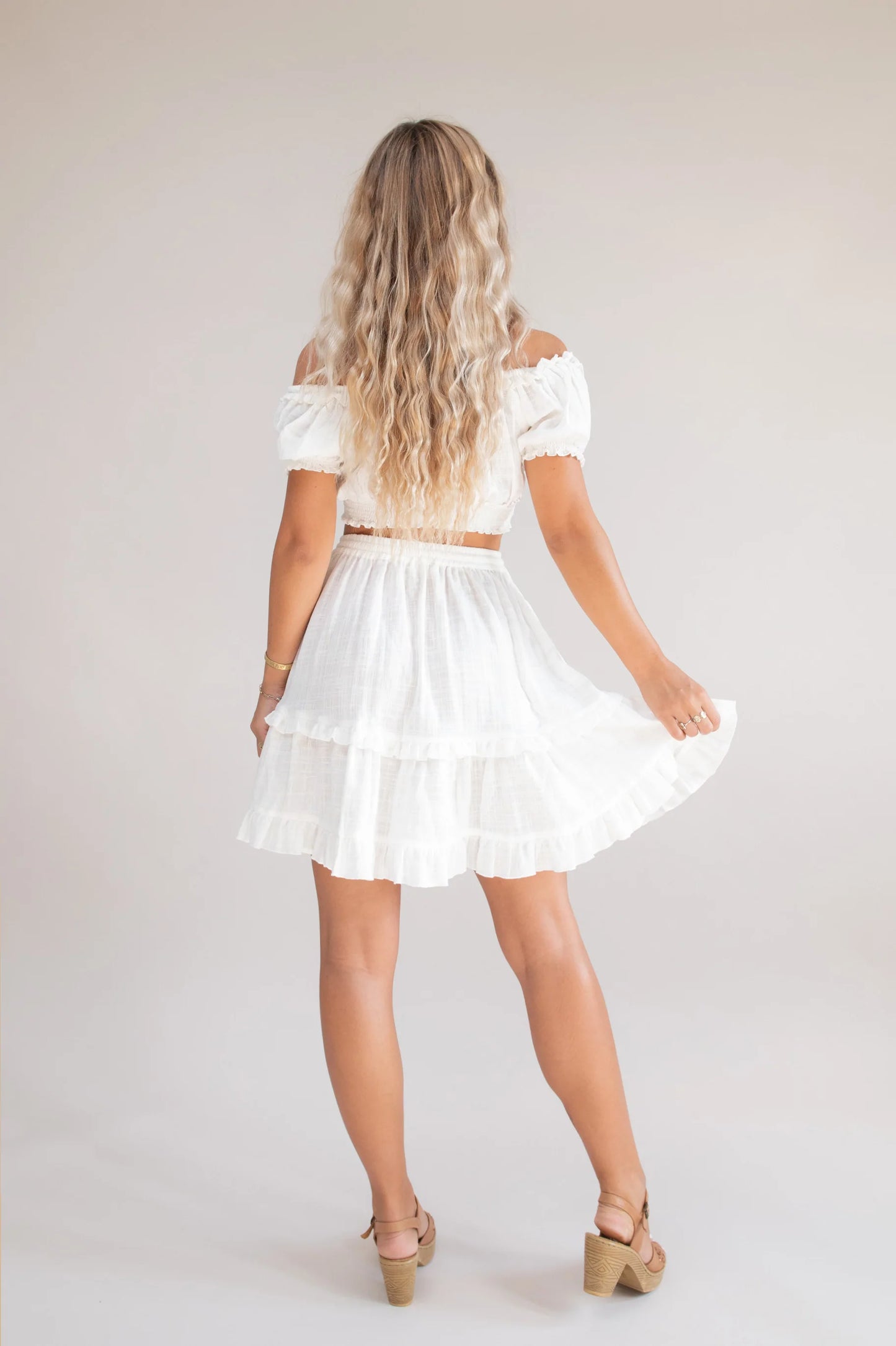 Daisy Mini Skirt - White