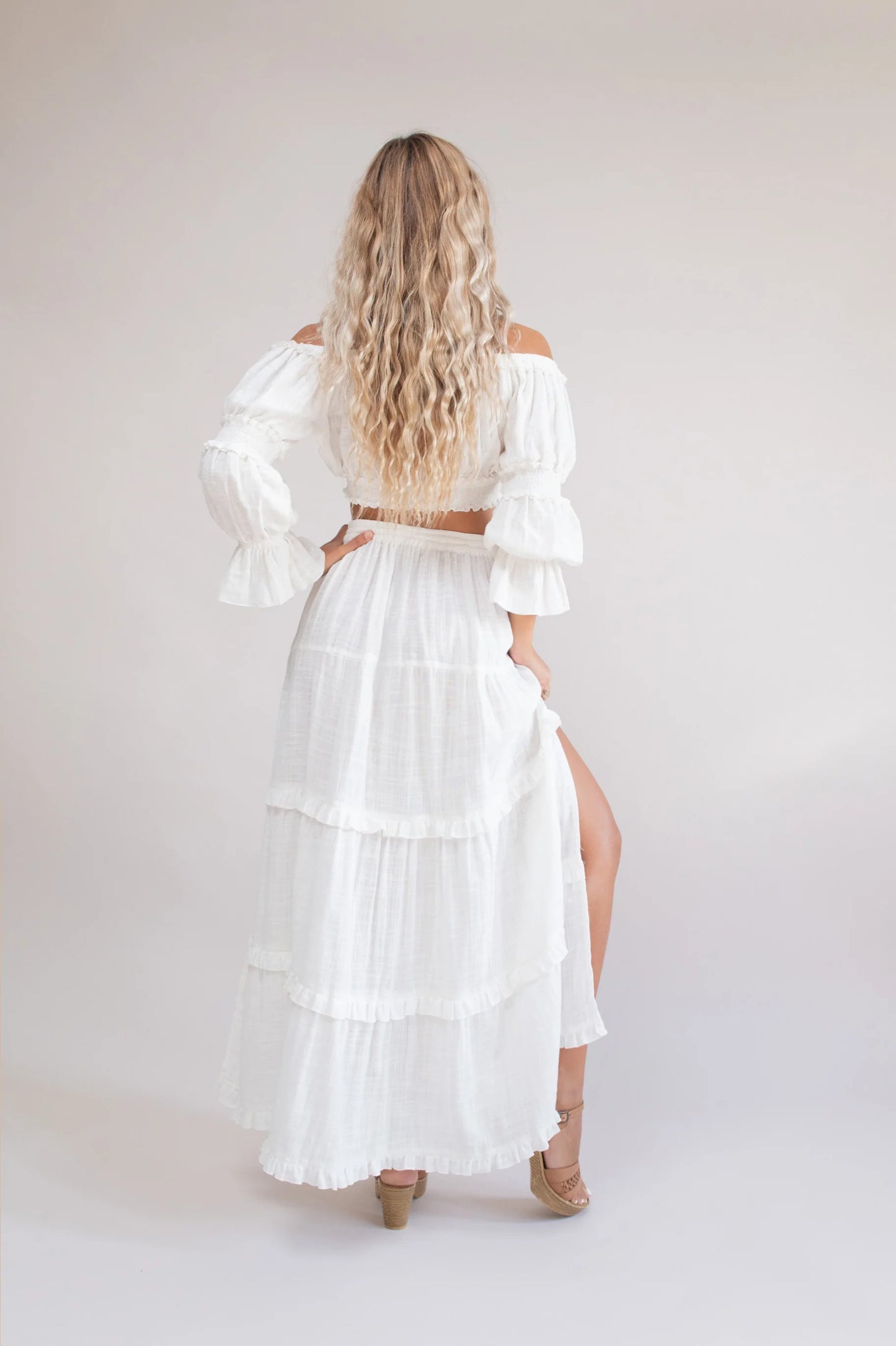 Esmeralda White Cotton Crop Top