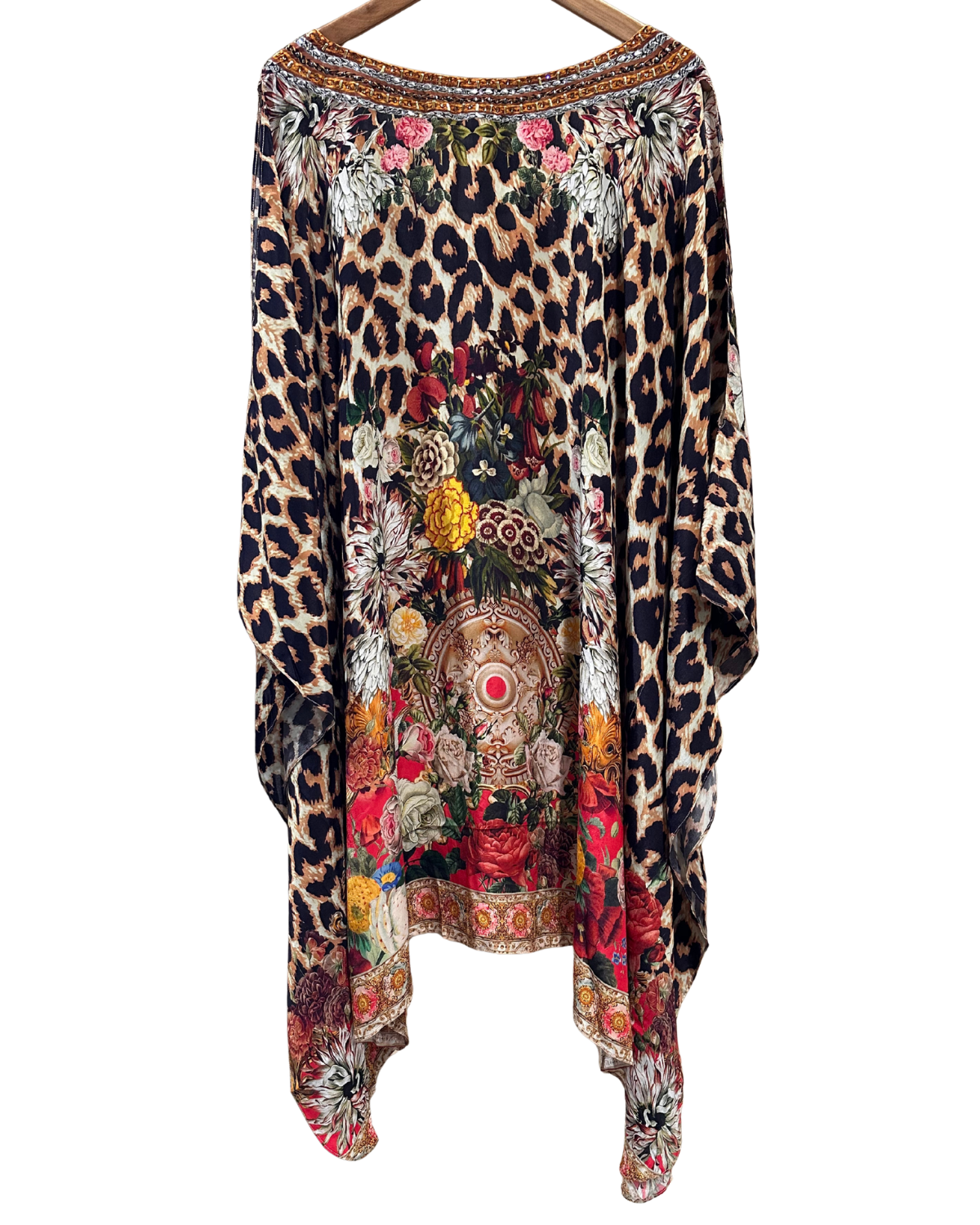 Aphrodite Silk Blend Cold Shoulder Short Kaftan.