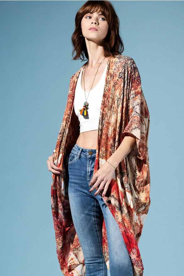 Antique Earth Tie-Dye Kimono