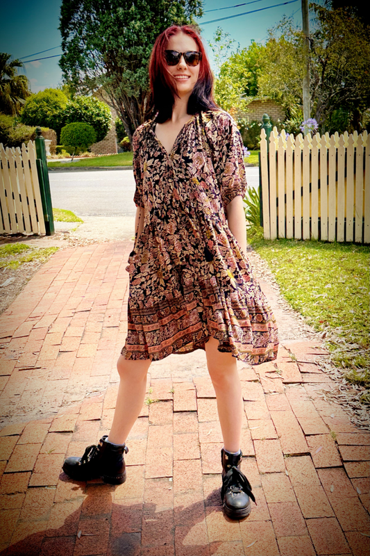 Carly Babydoll Dress - Vintage Rose by Boho Rhapsody