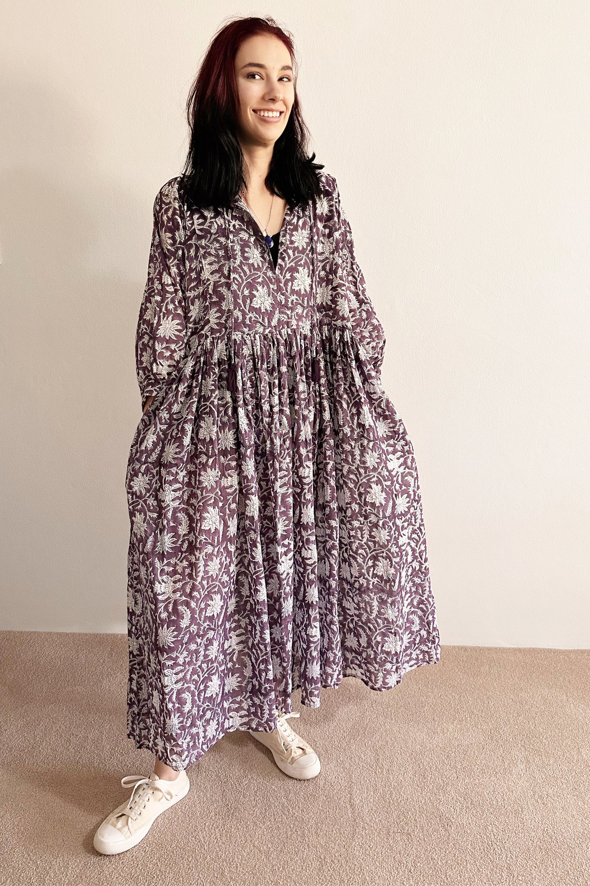Aaliyah Block Printed Cotton Maxi Dress - @Saucy Ladies